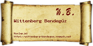 Wittenberg Bendegúz névjegykártya